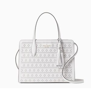 White Perforated Kate Spade Rowe Bag
